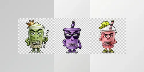 Sassy Boba Pastel Pop Art Stickers generated by gemini-image