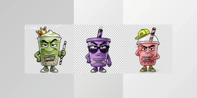 Sassy Boba Pastel Pop Art Stickers generated by undefined