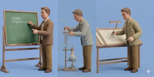 3D Claymation Professions Dual Poses generated by gemini-image