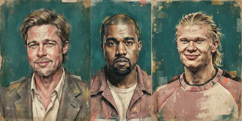 Vintage Painterly Mixed Media Portraits generated by undefined