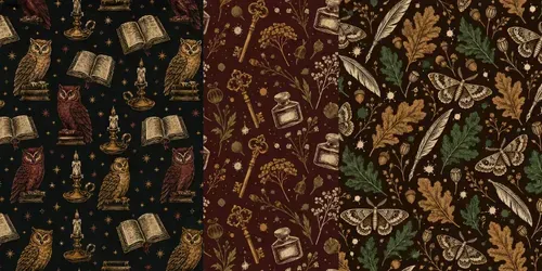 Dark Academia Botanical Patterns generated by chatgpt-image