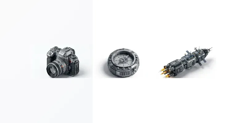 3D Mechanical Block Icons generated by undefined