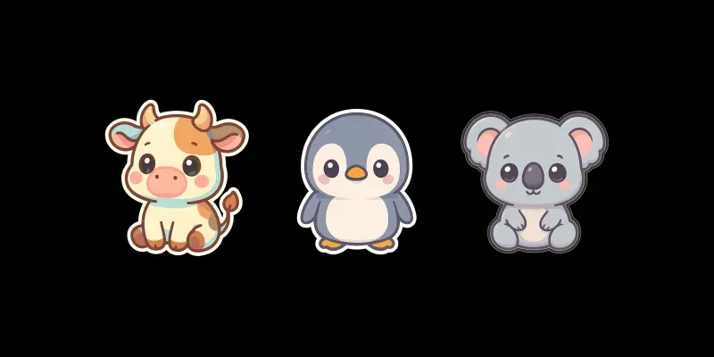 Kawaii Animal Stickers generated by undefined