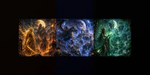 Celestial Realms Of Mythic Balance generated by chatgpt-image