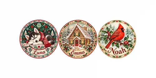 Personalized Christmas Ornament Designs generated by chatgpt-image