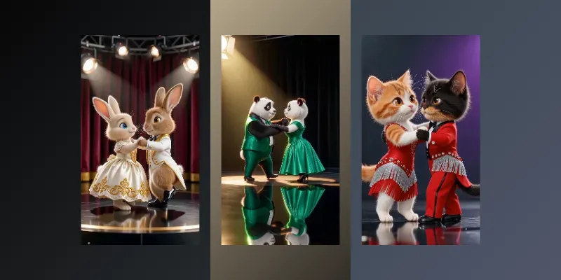 Cinematic Cute Animal Dance Videos generated by undefined
