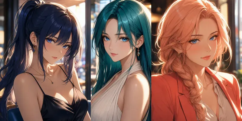 Anime Sunlit Woman Portraits generated by undefined