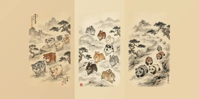 Whimsical Chinese Ink Wash Style generated by undefined