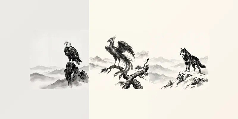 Minimalist East Asian Ink Wash Paintings generated by undefined