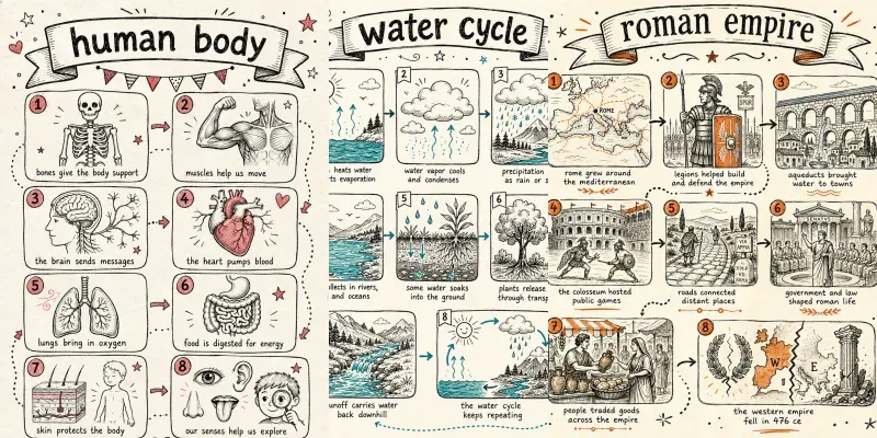 History Sketchnote Lesson Pages generated by undefined