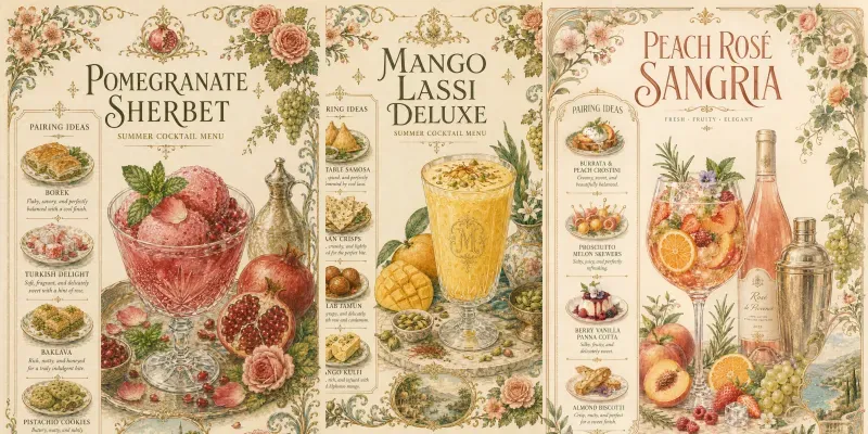 Summer Refreshing Drink Menu Posters generated by undefined