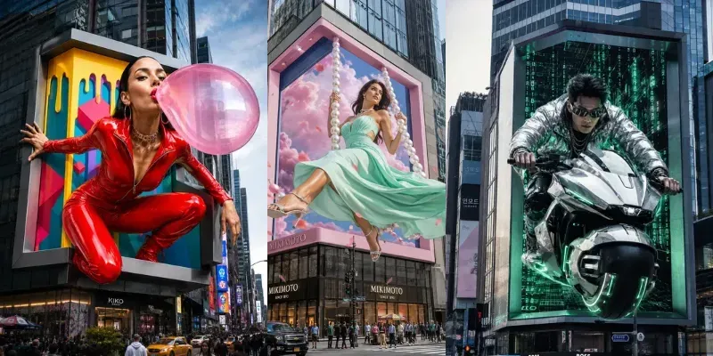 3D Anamorphic Billboard Illusions generated by undefined