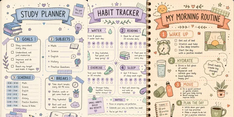 Bullet Journal Doodle Infographics generated by undefined