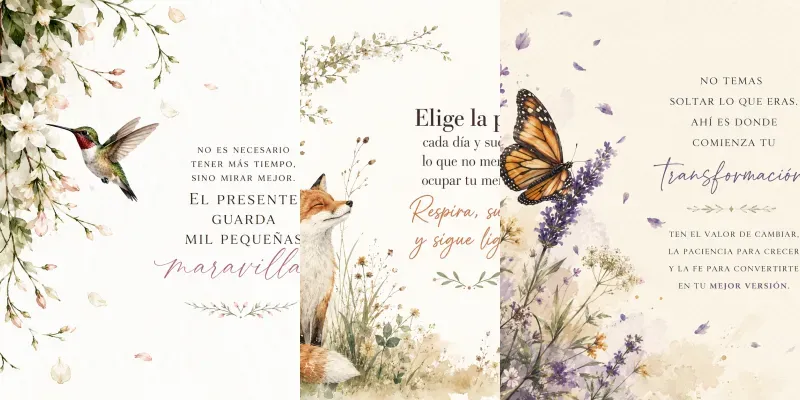 Botanical Wisdom Quote Cards generated by undefined