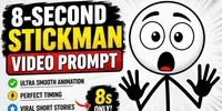 8s Stickman Story Video Pros veo prompt mini thumbnail