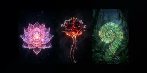 Bioluminescent Glass Botanical Art generated by gemini-image