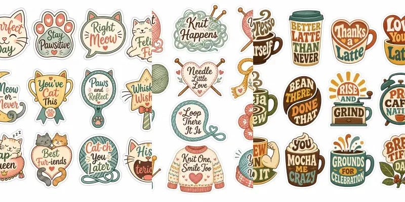 Witty Pun Sticker Bundles generated by undefined