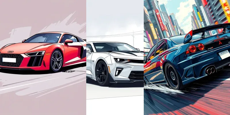 Anime Style Car Portraits generated by undefined