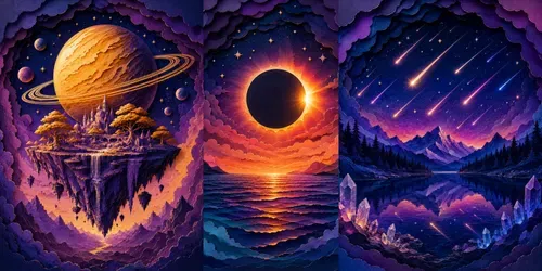 3D Layered Papercut Celestial Landscapes generated by chatgpt-image
