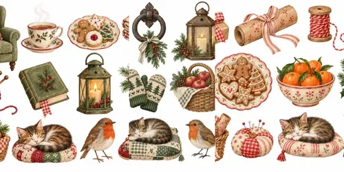 Cottagecore Christmas Clipart Sets generated by chatgpt-image