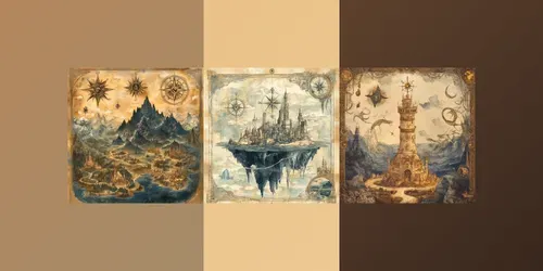 Fantasy Map Adventure Wall Art generated by midjourney
