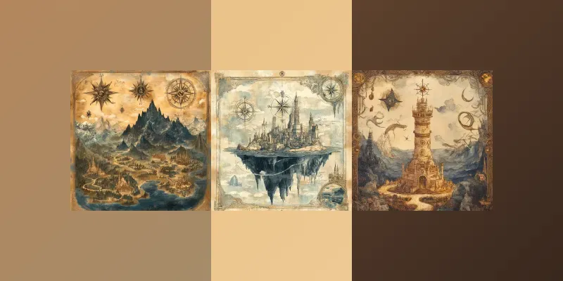 Fantasy Map Adventure Wall Art generated by undefined