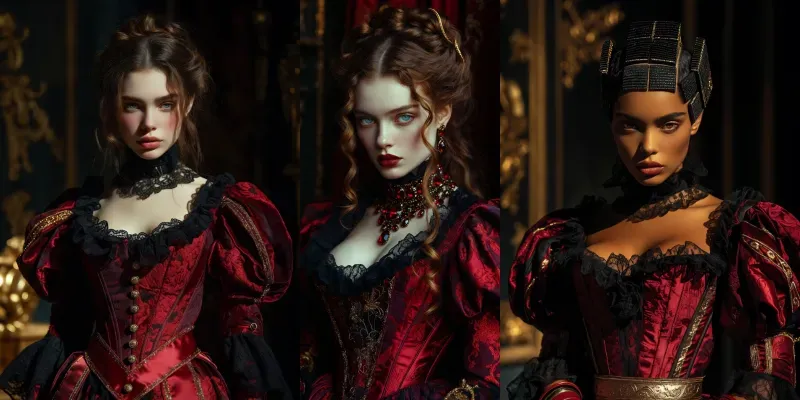 Crimson Aristocrat Portraits generated by undefined