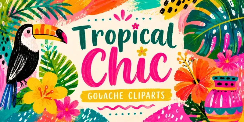 Tropical Chic Gouache Cliparts generated by undefined