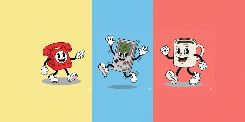 1930s Rubberhose Cartoon Retro Mascots generated by undefined