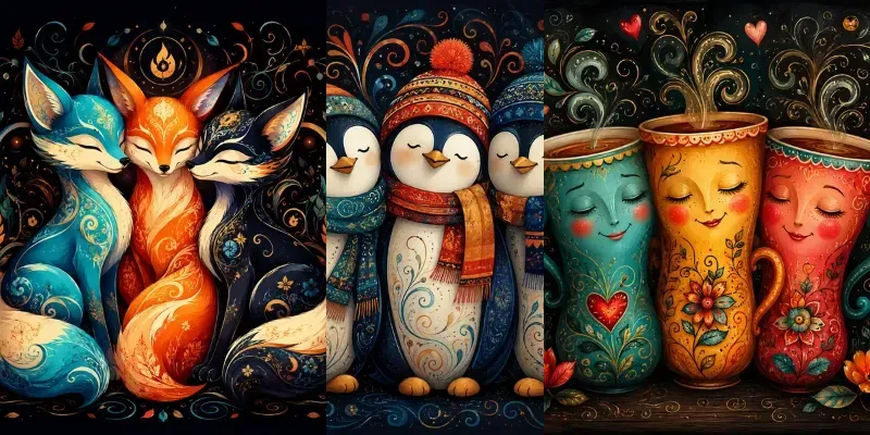 Whimsical Trio Illustration Generator generated by undefined