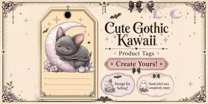 Cute Gothic Kawaii Product Tags generated by undefined