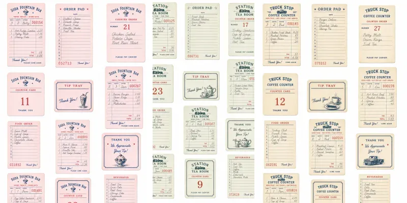 Diner Guest Check Cutout Sheets generated by undefined
