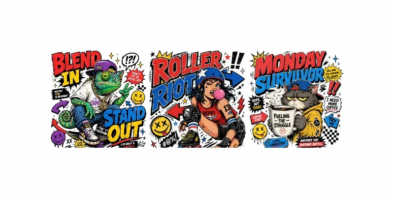 90s Streetwear Mascot Comic Typography generated by undefined