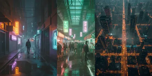 Cyberpunk City Scenes generated by leonardo