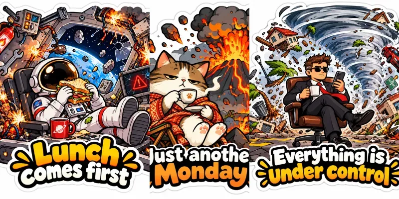 Calm In Chaos Sticker Generator