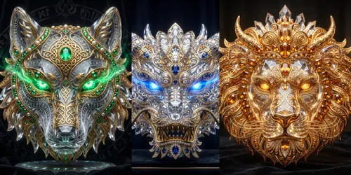 Crystal Mythology Masks Creators generated by imagen