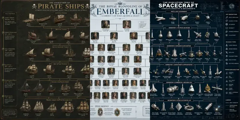 Evolution Family Tree Infographics generated by undefined