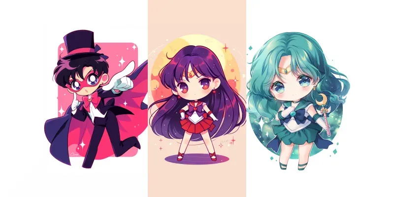Chibi Kawaii Sailor Moon Characters generated by undefined