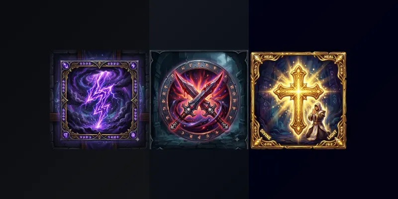 Stylized Fantasy RPG Skill Icons generated by undefined