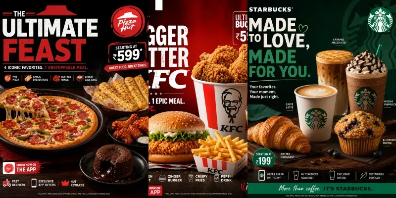 Premium Fast Food Campaign Posters generated by undefined