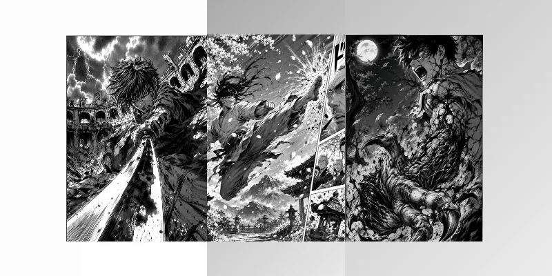 Cinematic 4K Manga Panels generated by undefined