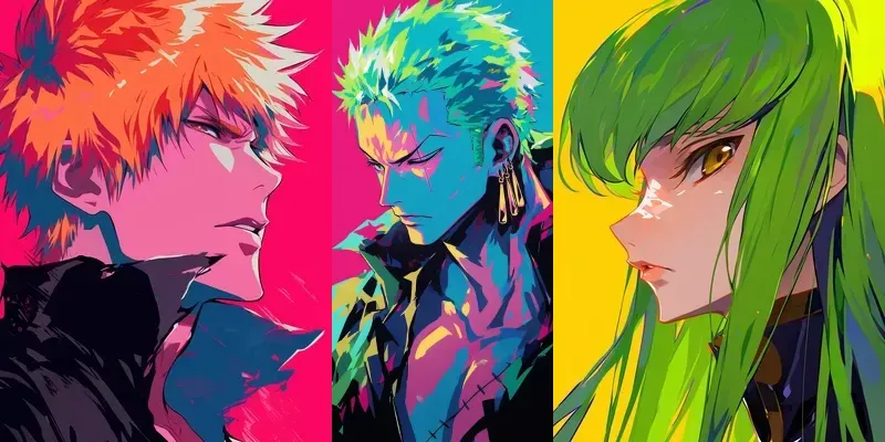 Stylized Bold Anime Portraits generated by undefined