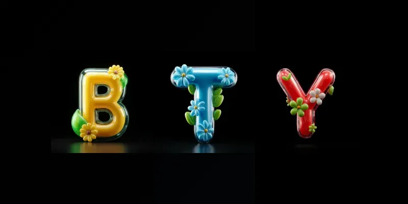 3D Inflatable Cute Flower Icon Letter generated by undefined