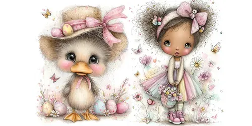 Spring Easter Characters Junk Journals generated by midjourney