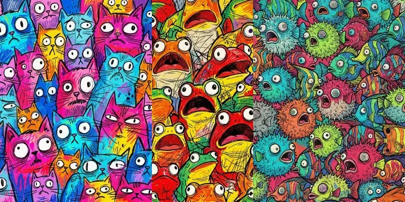 Chaotic Overstimulated Animal Patterns generated by undefined