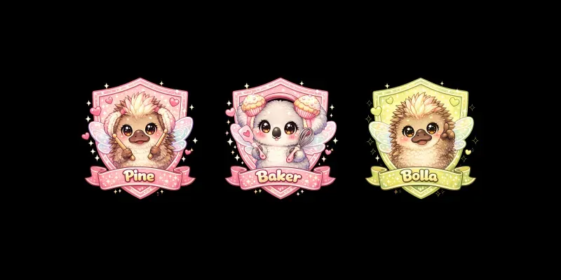 Cute Kawaii Streamer Logos generated by undefined