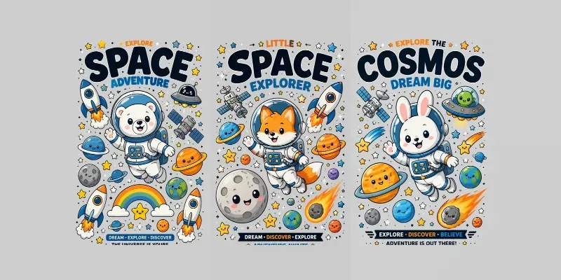 Cute Space Adventure Friends generated by undefined