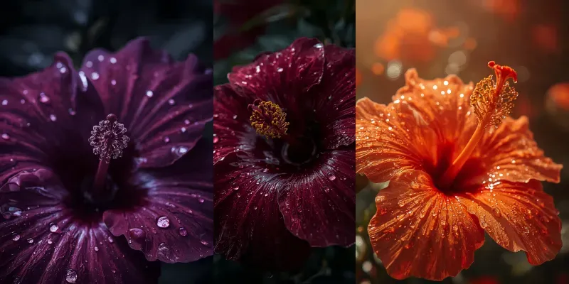 Rainy Macro Hibiscus Photography generated by undefined