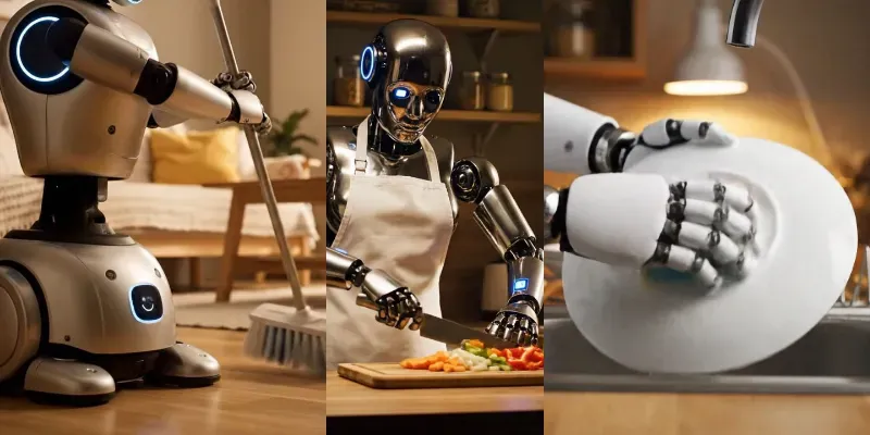 Robot Maids Doing Chores generated by undefined