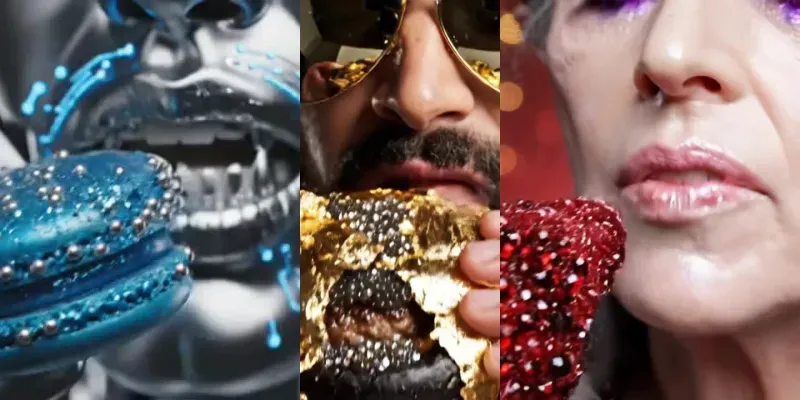 Luxury Jeweled Food Mukbangs generated by undefined